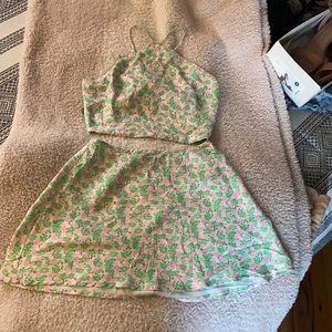 Zara Satin Floral Two Piece Set